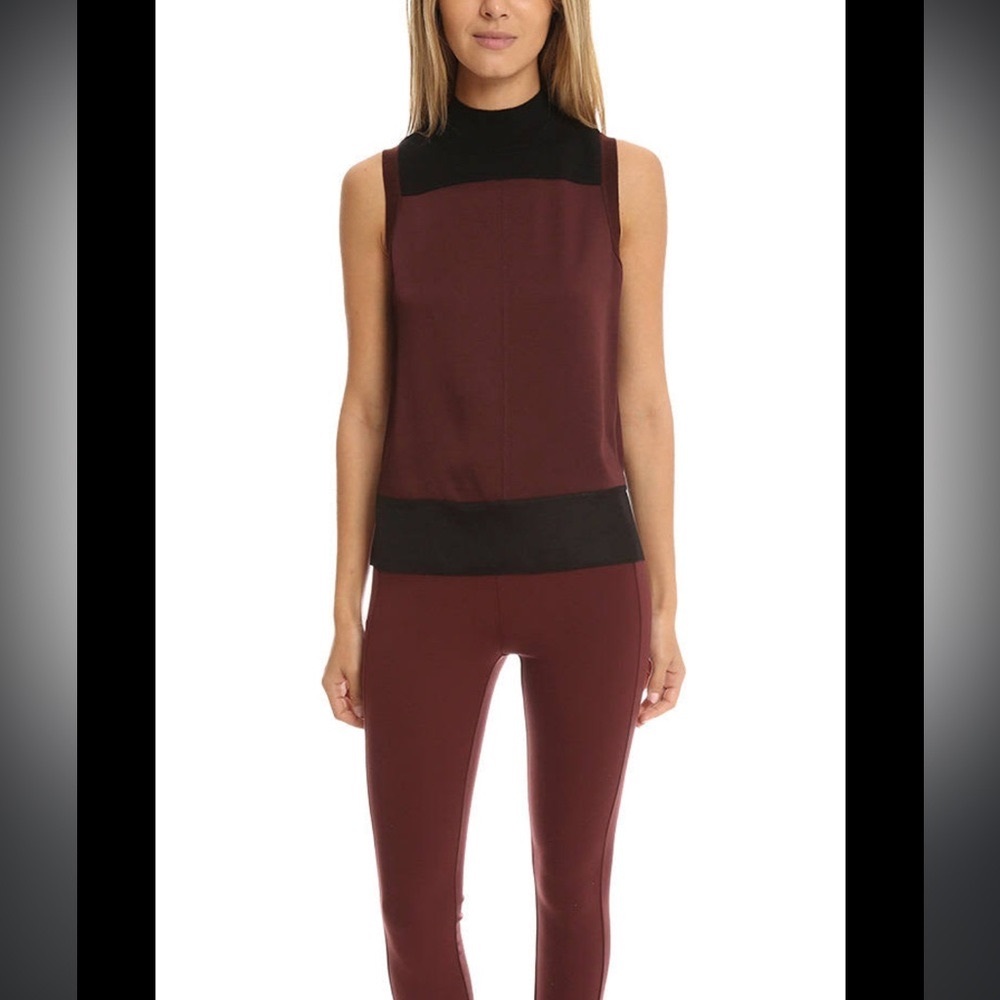Rag & Bone Vivienne Port and Black Sleeveless Top Size XS Never Worn